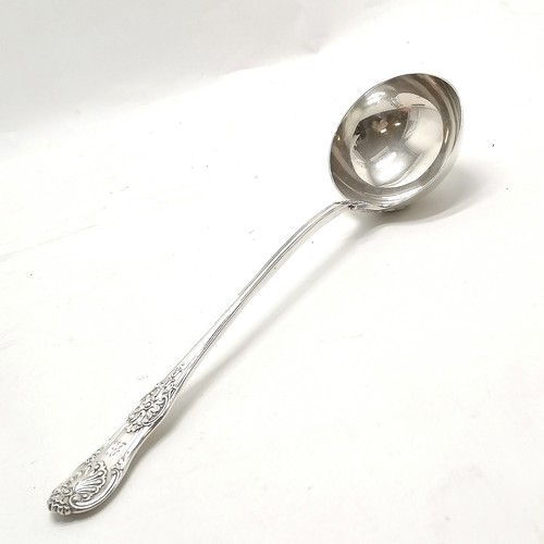 892 - Heavy antique silver hallmarked Kings pattern soup ladle London 1837 by Edward Edwards 34cm long 307... 