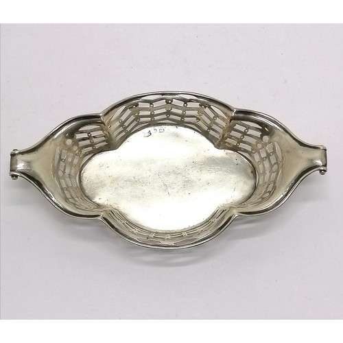 912 - Pair of antique silver hallmarked Mappin & Webb boat shaped dishes with pierced decoration Birmingha... 