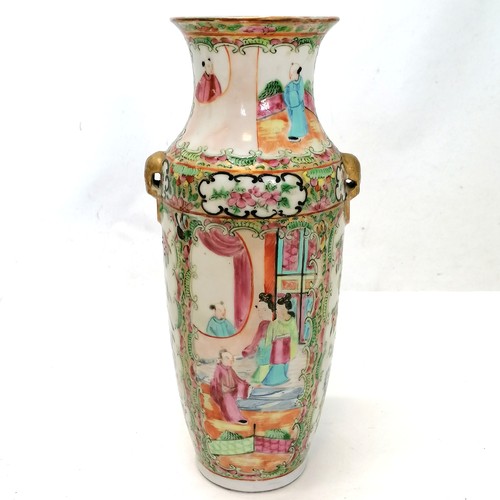 28 - Chinese canton vase converted for a lampbase - 26cm