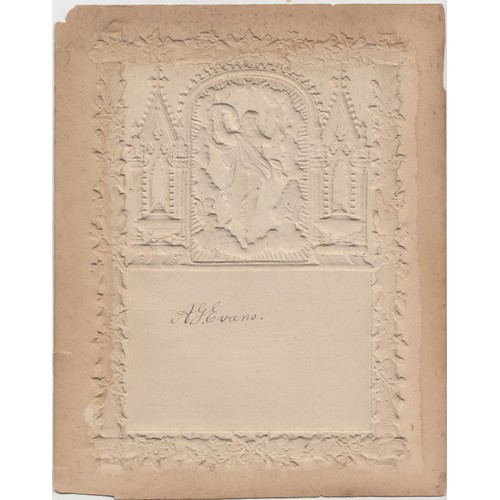 74 - Victorian embossed large mourning card in memory of Emma Brimamcome (who died aged 52 in 1884) the b... 