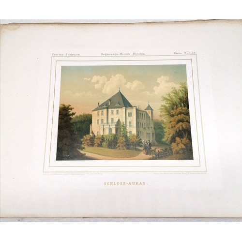 76 - 1857 German book containing 8 x complete panes of residences and palaces of the Prussian nobility by... 