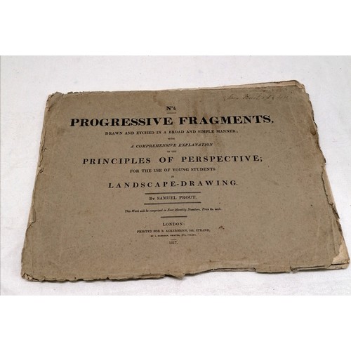 79 - 1817 book - 'Progressive fragments in Landscape Drawing No 4' by Samuel Prout (1783-1852) - 28.5cm x... 