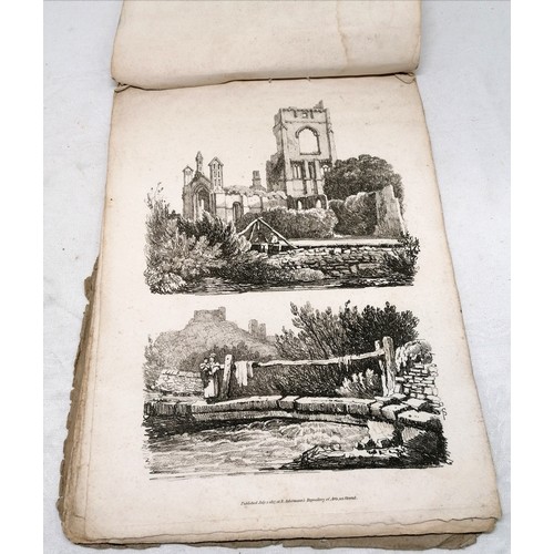 79 - 1817 book - 'Progressive fragments in Landscape Drawing No 4' by Samuel Prout (1783-1852) - 28.5cm x... 