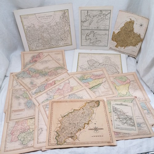 81 - Qty of antique maps ~ 3 x John Cary (Rochfort & Rochel / Toulon and 2 of Northamptonshire - 1793+ & ... 