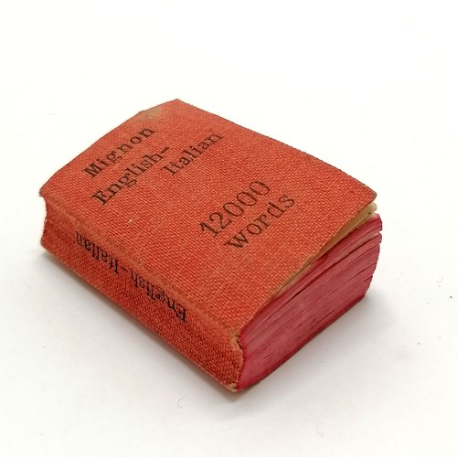 99 - Miniature Mignon English-Italian dictionary containing 12000 words - 4.9cm x 3.3cm