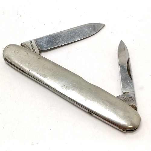 119 - Queen Mary 2 bladed penknife by E Blyde & Co Ltd., Sheffield - 16cm fully opened ~ both blades sligh... 