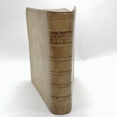 139 - 1734 vellum covered book 'Concordantiae Particularum Ebraeo-Chaldaicarum' by Christian Nold (1626-83... 