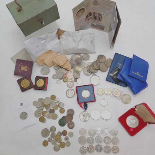 151 - Qty of mostly GB coins inc 1986 unc Northern Ireland £1 on card, 3 x £2 coins, 3 x £5 coins, 15 x 50... 