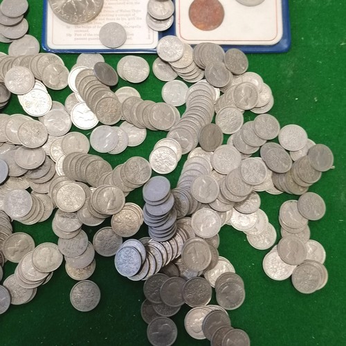 158 - Large quantity of GB coins incl. Crowns, sixpences etc.