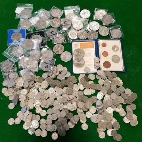 158 - Large quantity of GB coins incl. Crowns, sixpences etc.