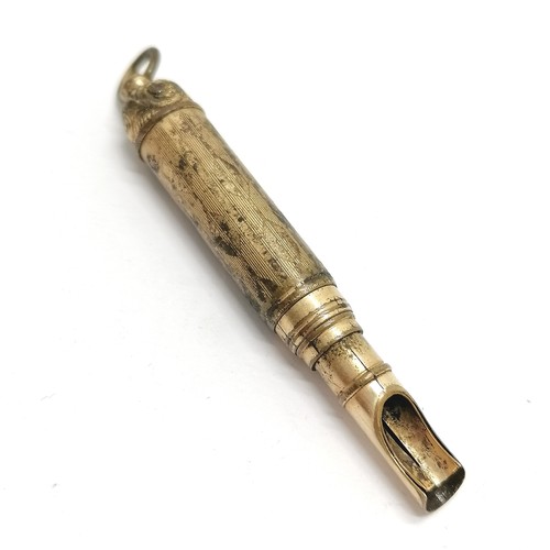 166 - Unusual antique telescopic dip pen in gilt metal 11cm long extended- has wear to the gilding