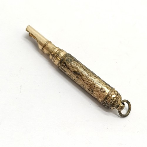 166 - Unusual antique telescopic dip pen in gilt metal 11cm long extended- has wear to the gilding