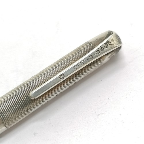 168 - Yard O Led silver hallmarked propelling pencil 12.5cm long, initials to top