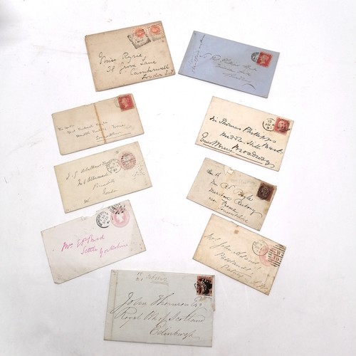 170 - Quantity of Victorian correspondence envelopes with varying postal marks and stamps (penny reds etc)... 