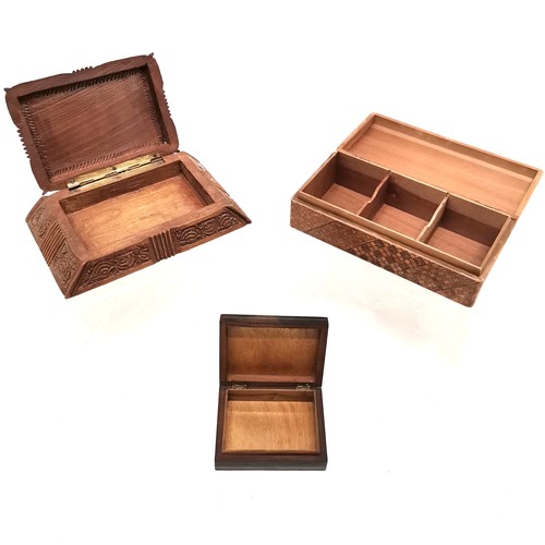 176 - Collection of assorted boxes to include Marquetry inlaid sectional box  20 cm x 9.5 cm,  another sim... 