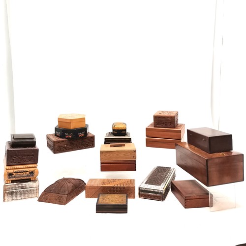 176 - Collection of assorted boxes to include Marquetry inlaid sectional box  20 cm x 9.5 cm,  another sim... 