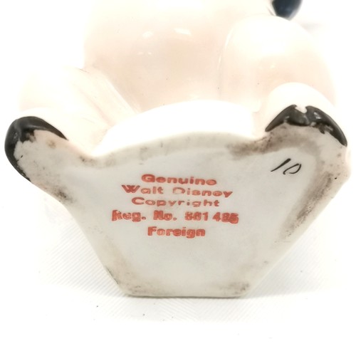 186 - Early Walt Disney novelty porcelain pig toothbrush holder no. 881485- 11cm high - has a hairline cra... 