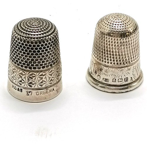 187 - Silver hallmarked thimble T/W HG & S no 17 dreamer thimble