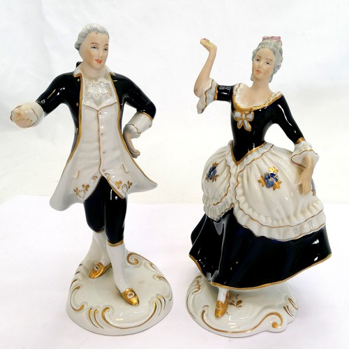 198 - 3 x Royal Dux figures - pair of dancers (#3727 & #138) t/w flower seller (#186 with slight losses to... 