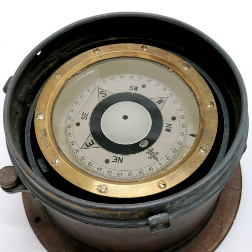 201 - Brass ships compass / binnacle patent 0183 #21111K - approx 22cm