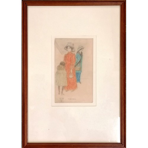 212 - Framed 1910 mixed media pencil sketch of Purley Station by Joseph Edward Southall (1861-1944) - fram... 