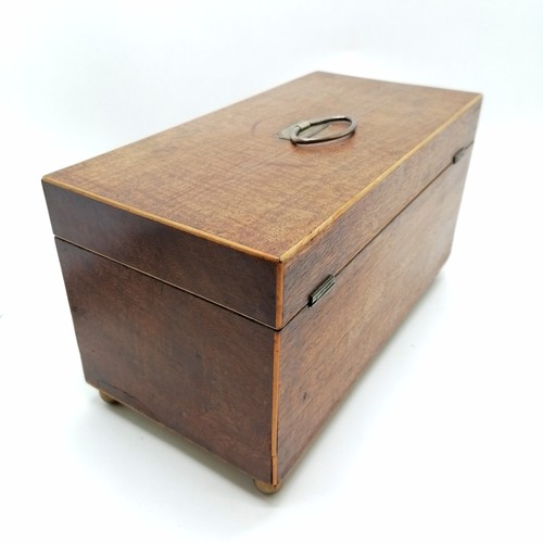 262 - Antique mahogany Tea caddy with glass mixing bowl 30cm x 15cm deep x 17cm high.