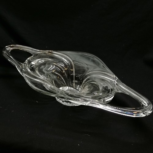 281 - Mid 20thC splash glass bowl  61cm long x 24cm wide.  no obvious damage