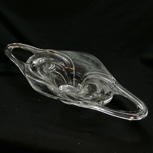 281 - Mid 20thC splash glass bowl  61cm long x 24cm wide.  no obvious damage