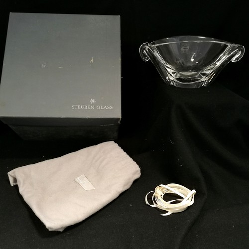 292 - Steuben glass oval bowl #7970 - length 24cm and has original box with packaging