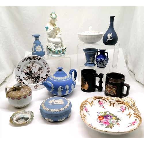 304 - Qty of miscellaneous wedgwood jasperware, mostly A/F t/w miscellaneous china.