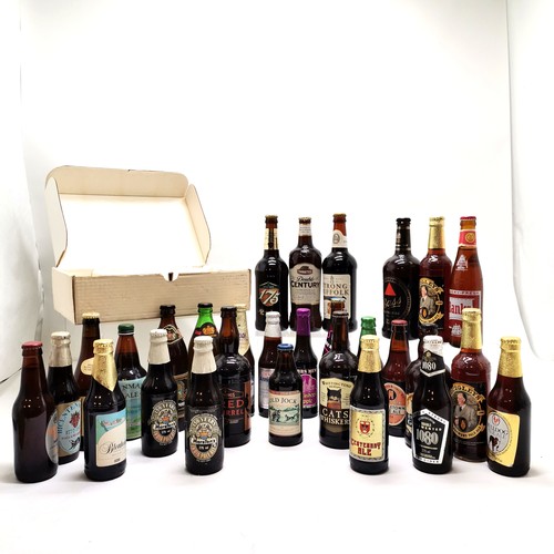 315 - Large collection of bottled real ale to include Bass, Exmoor gold, Barbar etc.