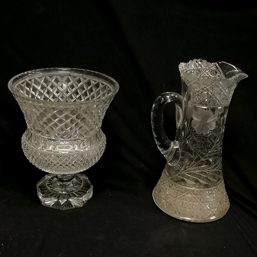 348 - Impressive large Edinburgh crystal jug (35cm high with slight chip to top otherwise in good conditio... 