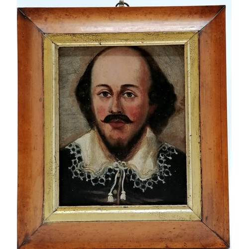 375 - Antique framed portrait painting on board, by William Potter of a gentleman, dedication to reverse, ... 