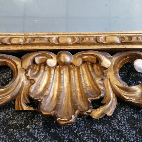 384 - Antique florentine hand carved wooden gilt framed mirror - 79cm x 102cm ~ some losses to frame