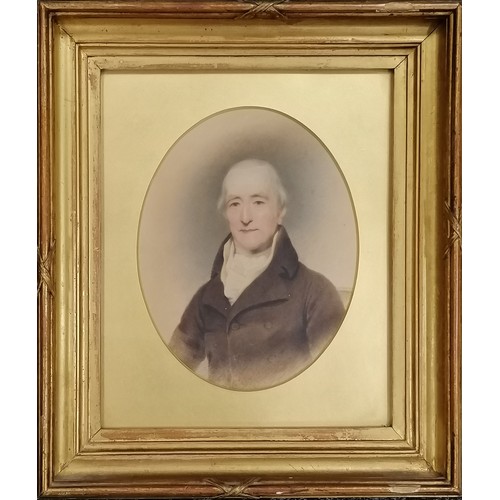 393 - Georgian framed watercolour painting of George Capel Cure of Blake Hall, Ongar painted 21-Jan-1820 a... 