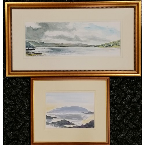 395 - 2 x framed watercolour paintings - 2009 'Loch Melfort from Pierhouse cottage' by Edward Fremantle & ... 