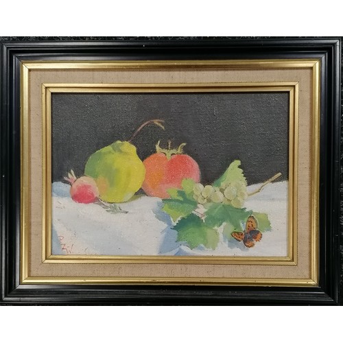 396 - 2 paintings - 1997 'Wandering shepherd in the sierra nevada' by BoBo'Jo' & still life signed with mo... 