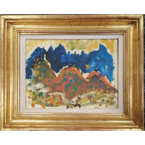 396 - 2 paintings - 1997 'Wandering shepherd in the sierra nevada' by BoBo'Jo' & still life signed with mo... 