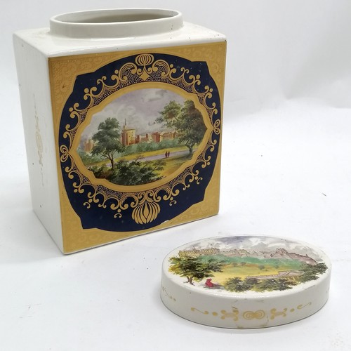 397 - Royal Cauldon Bristol ironstone tea cannister - 17cm high x 13cm wide t/w pair of contemporary persp... 