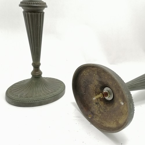 406 - Pair of Continental classical style bronze table lamps - 50cm high