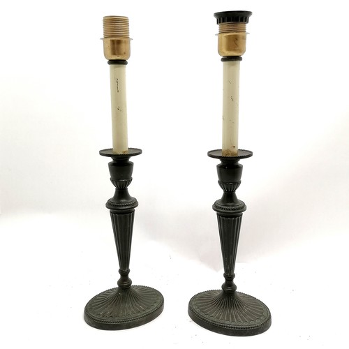 406 - Pair of Continental classical style bronze table lamps - 50cm high