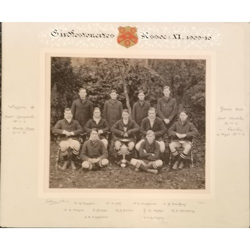 422 - Mounted 1909-10 mounted football photograph by Gillman & Co Ltd Oxford - 47 cm x 39 cm