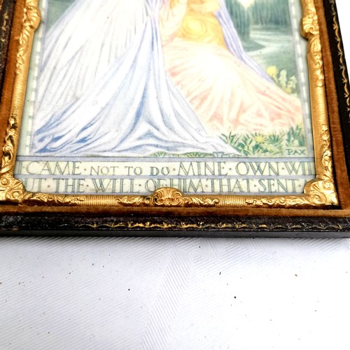 430 - An Italian Ceramic Plaque, t/w a a cased print of Madonna and child ( case A/F) and a crucifix 10 cm... 