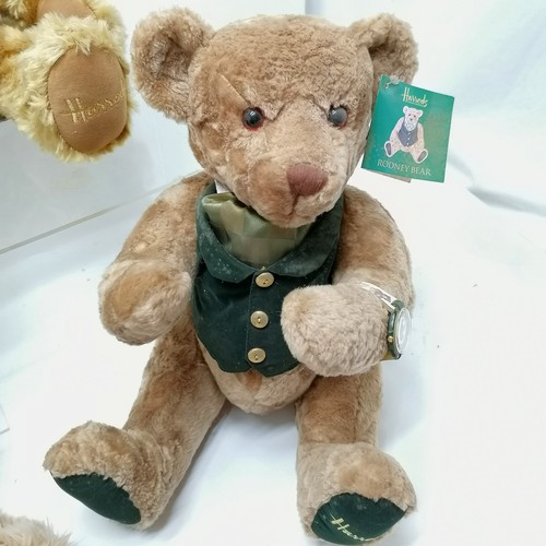 436 - 3 x Harrods bears inc Rodney & 100th anniversary bear (44cm)- Rodney has marks to his waistcoat