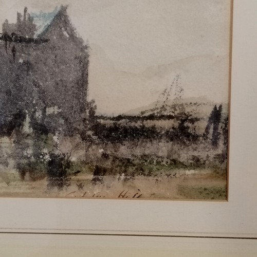 446 - Framed watercolour painting of Warwick castle by Adrian Keith Hill (1895-1977) - frame 53cm x 66cm ~... 