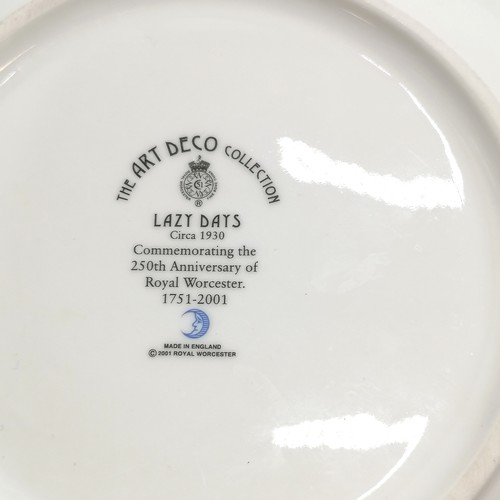 459 - 2 Royal Worcester Art Deco Collection bowls- Morning River & Lazy Days both 25cm diameter and with n... 