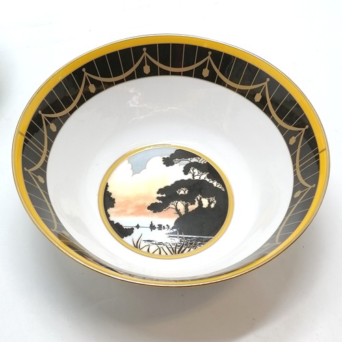 459 - 2 Royal Worcester Art Deco Collection bowls- Morning River & Lazy Days both 25cm diameter and with n... 