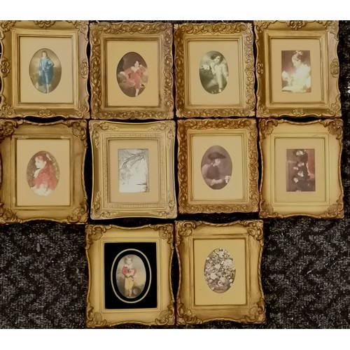 479 - Collection of 10 small gilt framed prints 14cm x 17cm