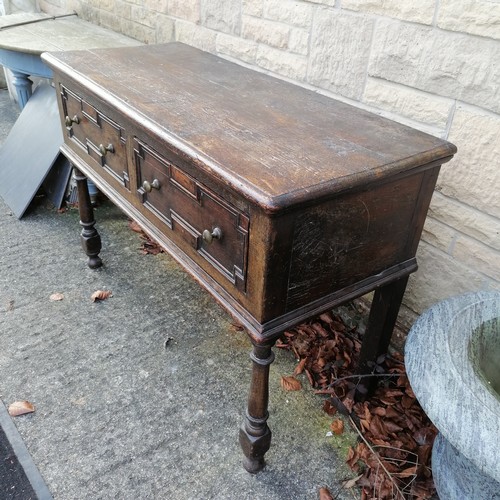 500 - An Antique two drawer Servery/ dresser 82 cm high 50 cm deep, 122 cm wide