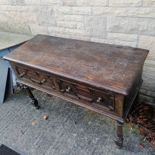 500 - An Antique two drawer Servery/ dresser 82 cm high 50 cm deep, 122 cm wide